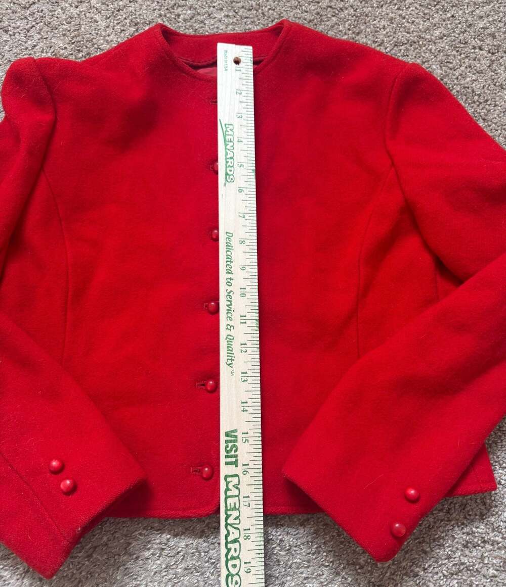 Classic Red Women's Wool Jacket - Picture 3 of 4